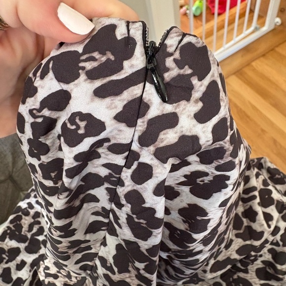 Leopard Print Maxi Skirt with Black Trim - Picture 3 of 5